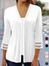 Mesh Lässig Unifarben Poncho