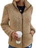 Schalkragen Lässig Fluff/Granular-Fleece-Stoff Teddy Jacke