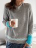 Große Größen Langarm Lässig Pullover