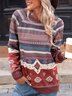 Geometrischer Print Retro Sweatshirts